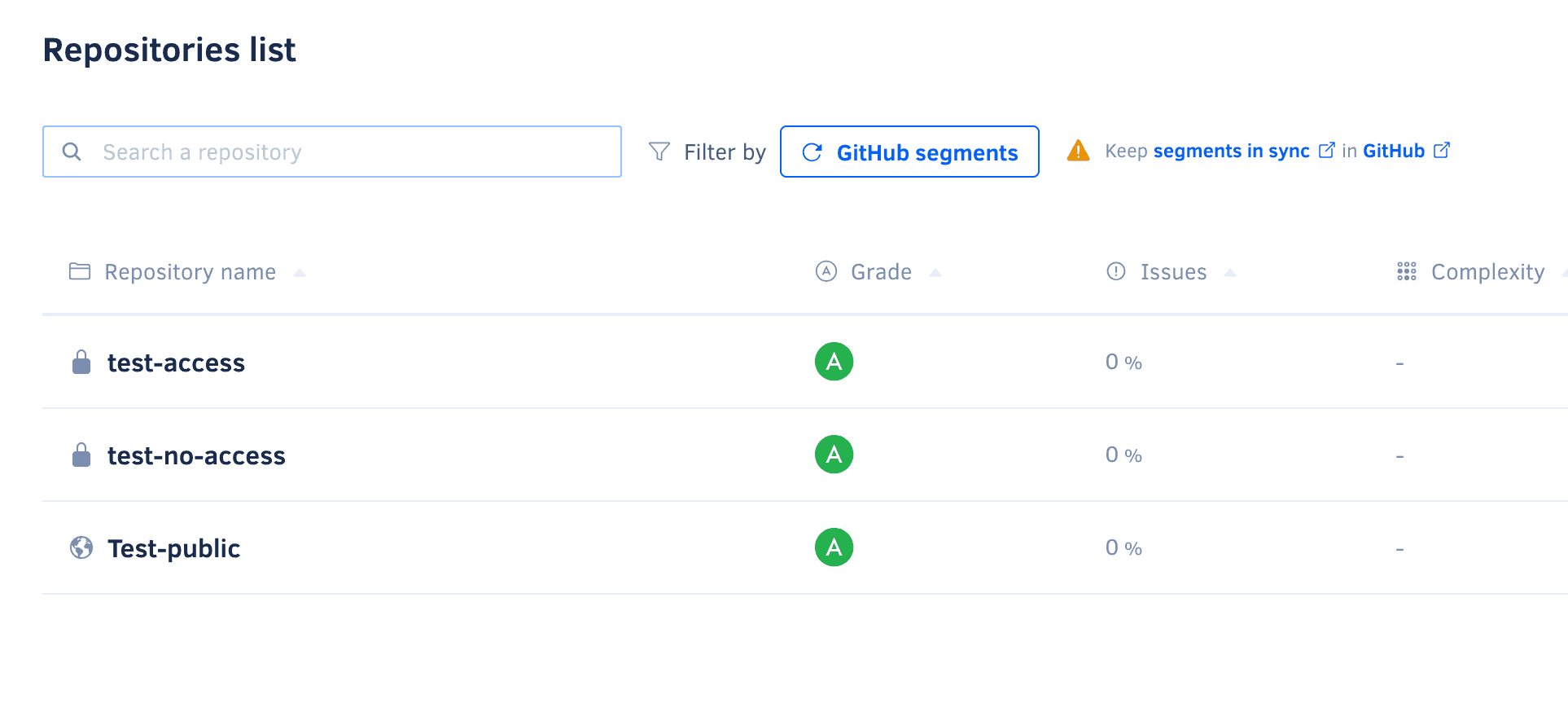 Segments sync